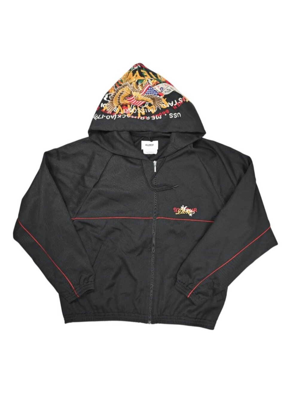 Doublet Chaos Embroidery Track Hoodie in Black